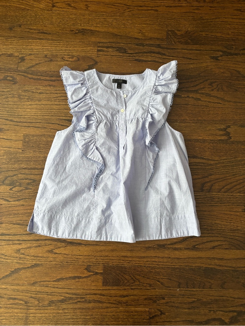 J Crew Sleeveless Cotton Cottage Core Coastal Blue Sleeveless Top Size 6